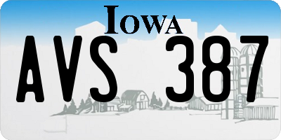 IA license plate AVS387