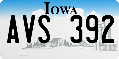 IA license plate AVS392