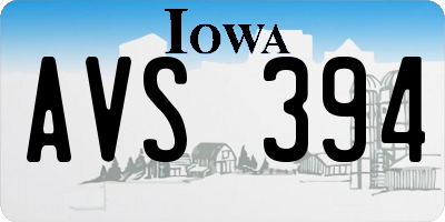 IA license plate AVS394