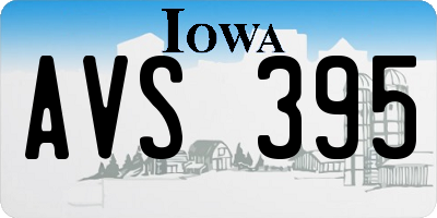 IA license plate AVS395