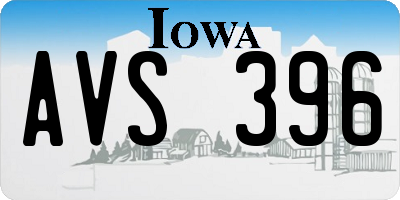 IA license plate AVS396