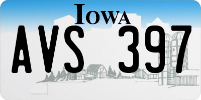 IA license plate AVS397