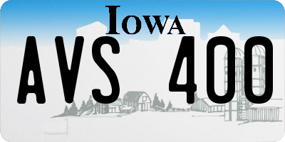IA license plate AVS400