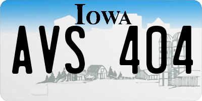 IA license plate AVS404