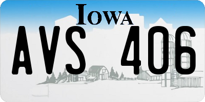IA license plate AVS406