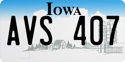 IA license plate AVS407