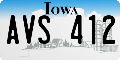 IA license plate AVS412