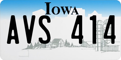 IA license plate AVS414