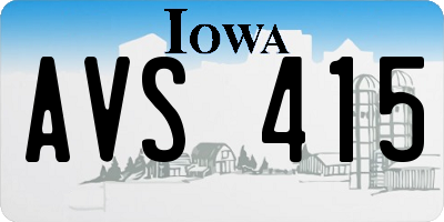 IA license plate AVS415