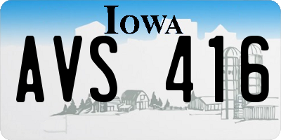 IA license plate AVS416