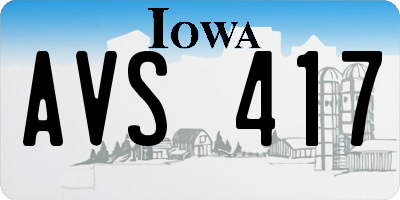 IA license plate AVS417