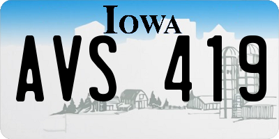 IA license plate AVS419