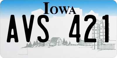 IA license plate AVS421