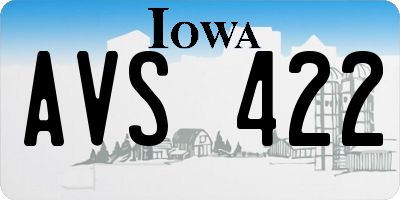 IA license plate AVS422