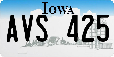IA license plate AVS425