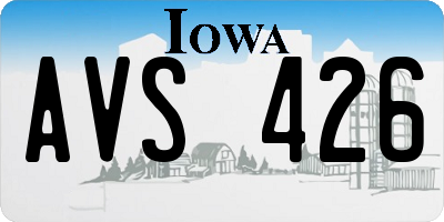 IA license plate AVS426