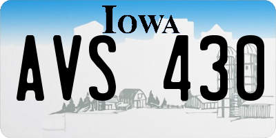 IA license plate AVS430