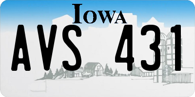 IA license plate AVS431