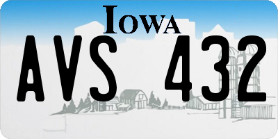 IA license plate AVS432