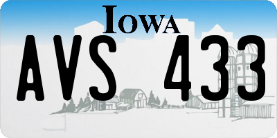 IA license plate AVS433