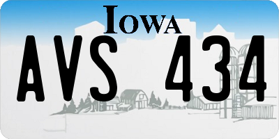 IA license plate AVS434