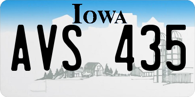 IA license plate AVS435