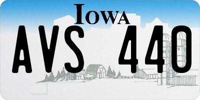 IA license plate AVS440