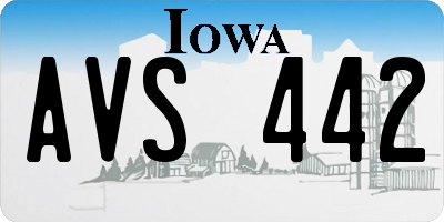 IA license plate AVS442