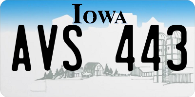 IA license plate AVS443