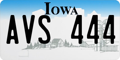 IA license plate AVS444