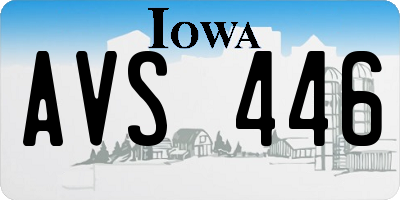 IA license plate AVS446