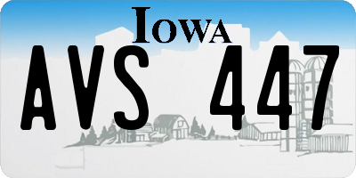 IA license plate AVS447