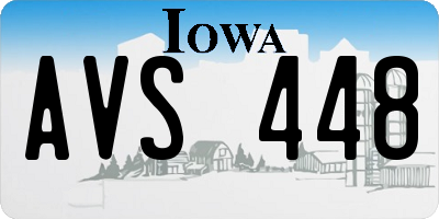 IA license plate AVS448