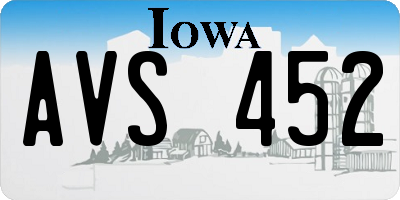 IA license plate AVS452