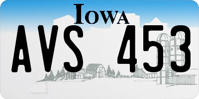 IA license plate AVS453