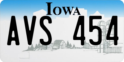 IA license plate AVS454