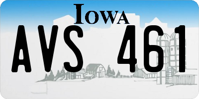 IA license plate AVS461