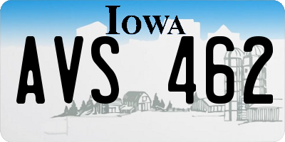 IA license plate AVS462