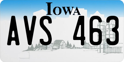 IA license plate AVS463