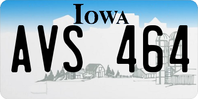 IA license plate AVS464