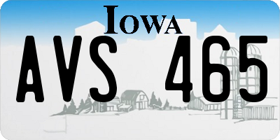 IA license plate AVS465