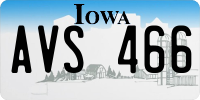 IA license plate AVS466