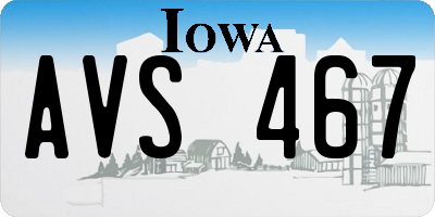 IA license plate AVS467