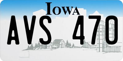 IA license plate AVS470