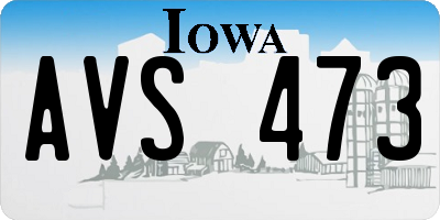 IA license plate AVS473