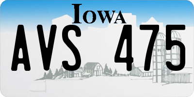 IA license plate AVS475