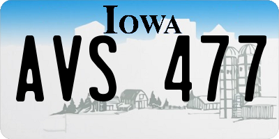 IA license plate AVS477