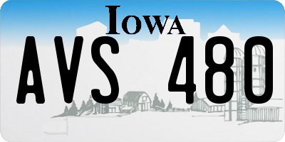 IA license plate AVS480