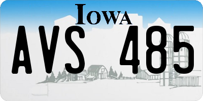 IA license plate AVS485