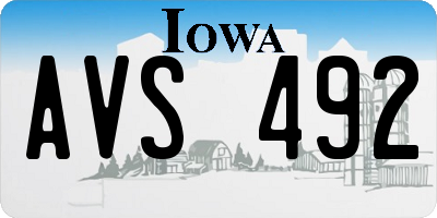 IA license plate AVS492